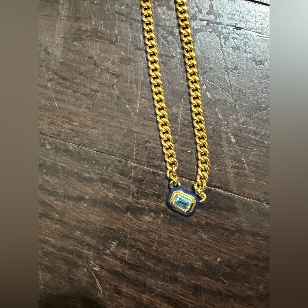 MISSOMA: BLUE STONE PENDANT CHAIN NECKLACE - Picture 4 of 6